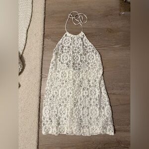 Zara W/B Collection White Lace Crochet Cover Up Small